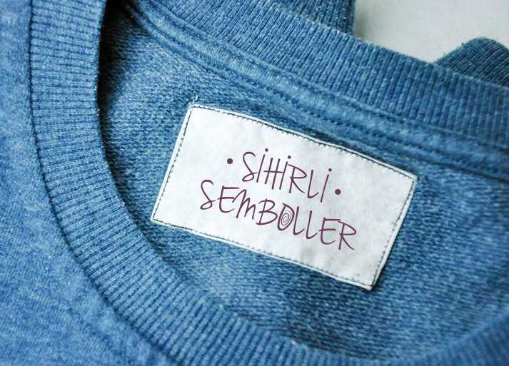 Sihirli Semboller T-shirt Etiket Tasarımı